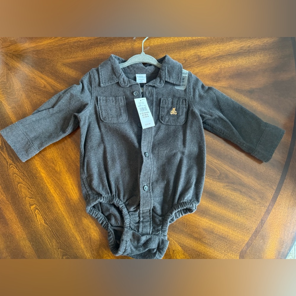 NWT Black button down dress onesie from gap size 6-12 months
